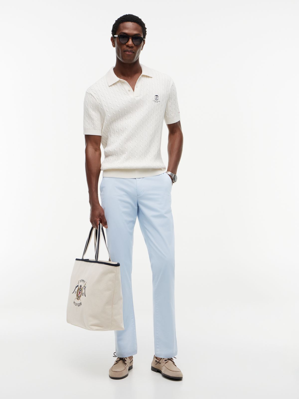 Denton Slim Straight Leg Twill Chinos — Blue
