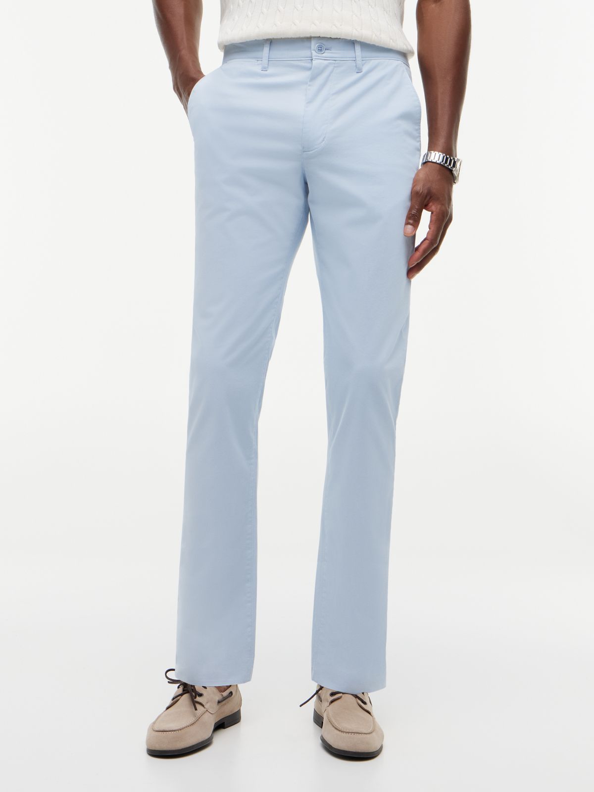 Denton Slim Straight Leg Twill Chinos — Blue
