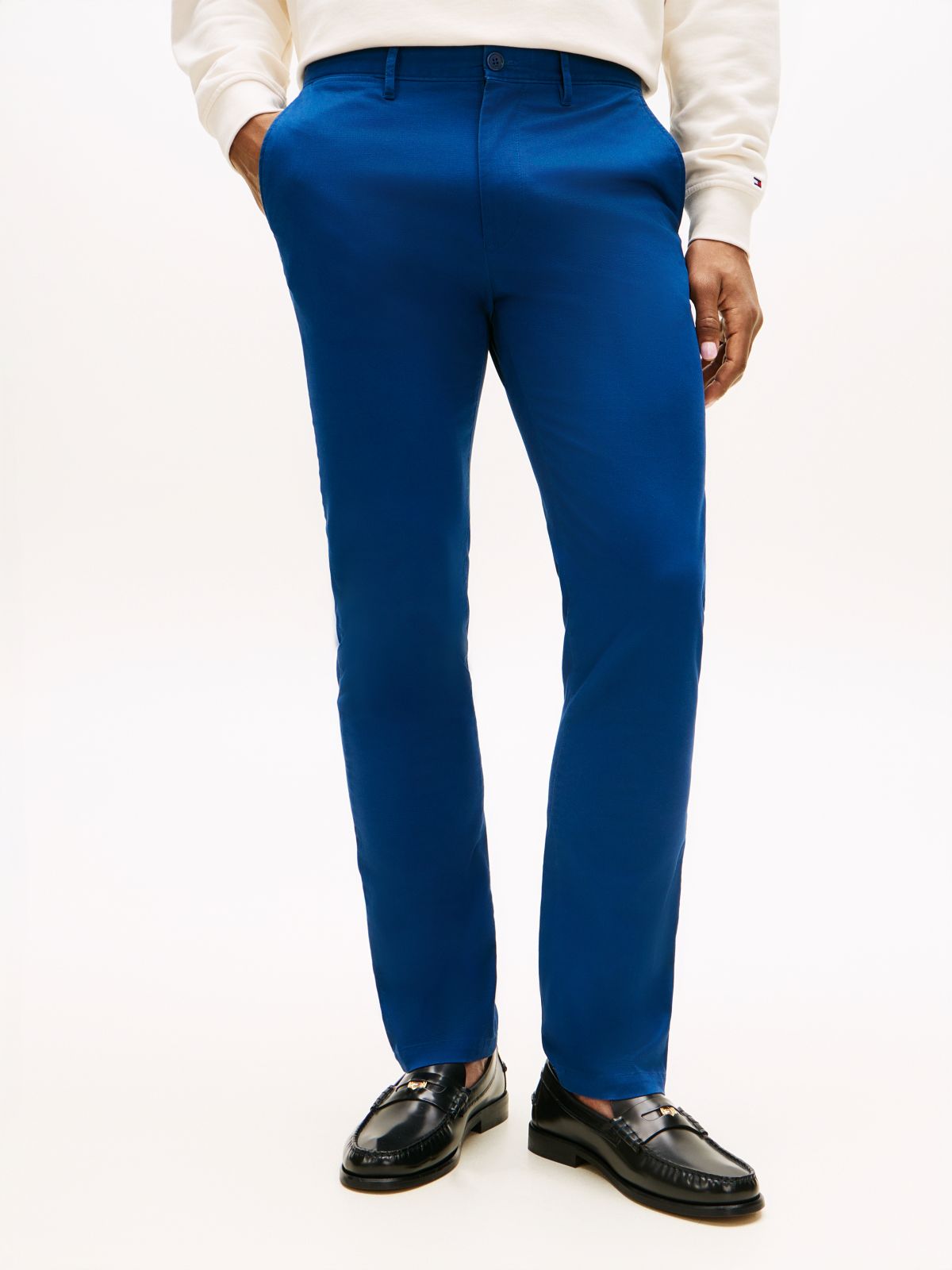 Denton Slim Straight Leg Twill Chinos — Blue