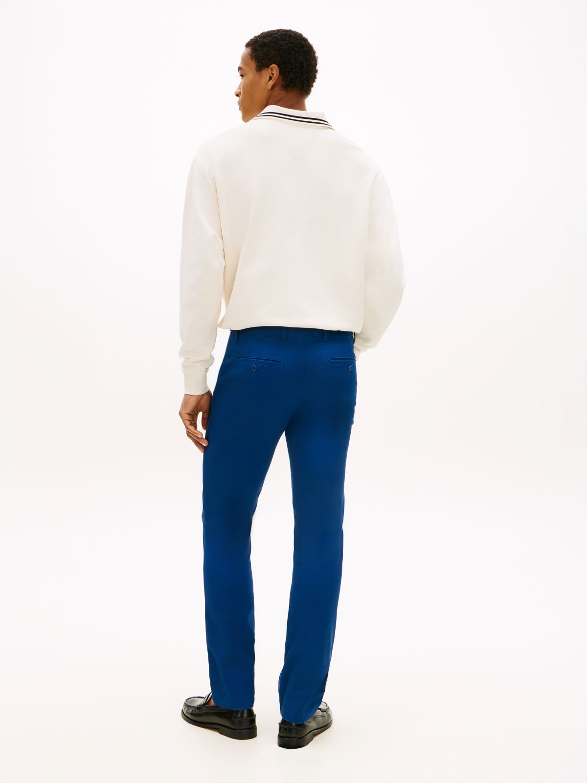 Denton Slim Straight Leg Twill Chinos — Blue
