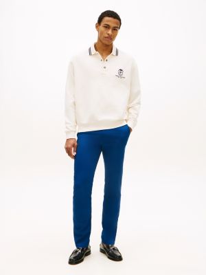 blue denton straight leg twill chinos for men tommy hilfiger