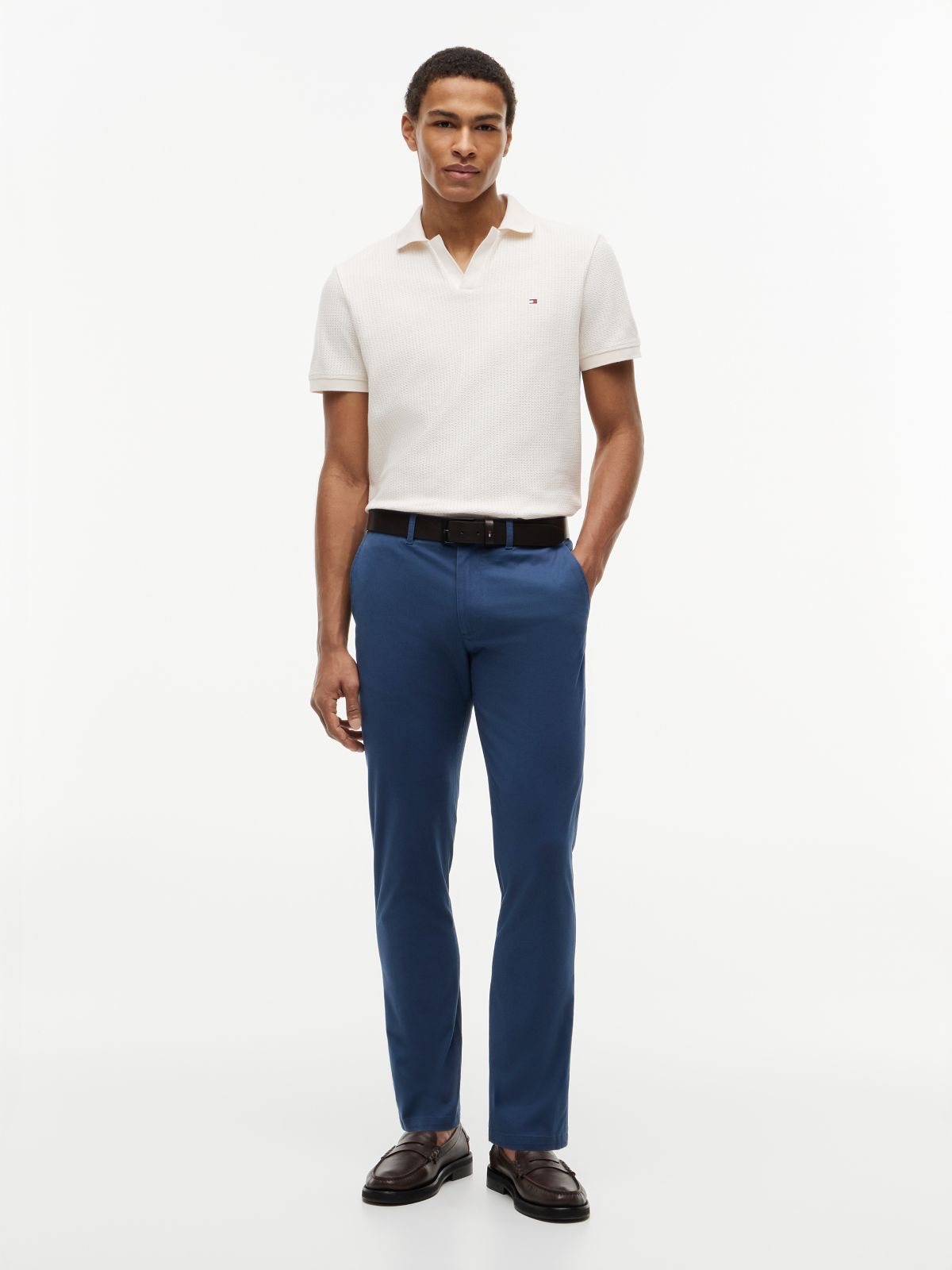 Denton Slim Straight Leg Twill Chinos — Blue