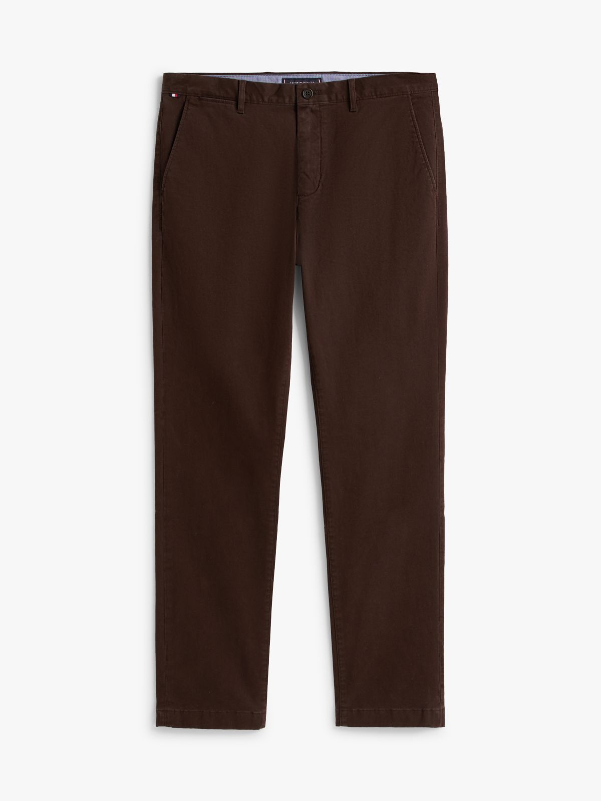 Denton Slim Straight Leg Twill Chinos — Brown