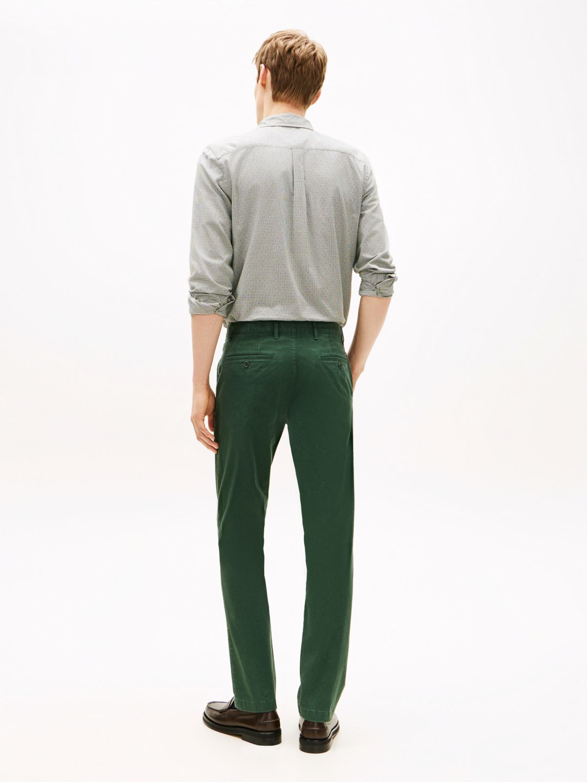 Denton Slim Straight Leg Twill Chinos — Green