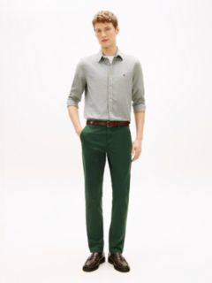 Denton Slim Straight Leg Twill Chinos — Green 1