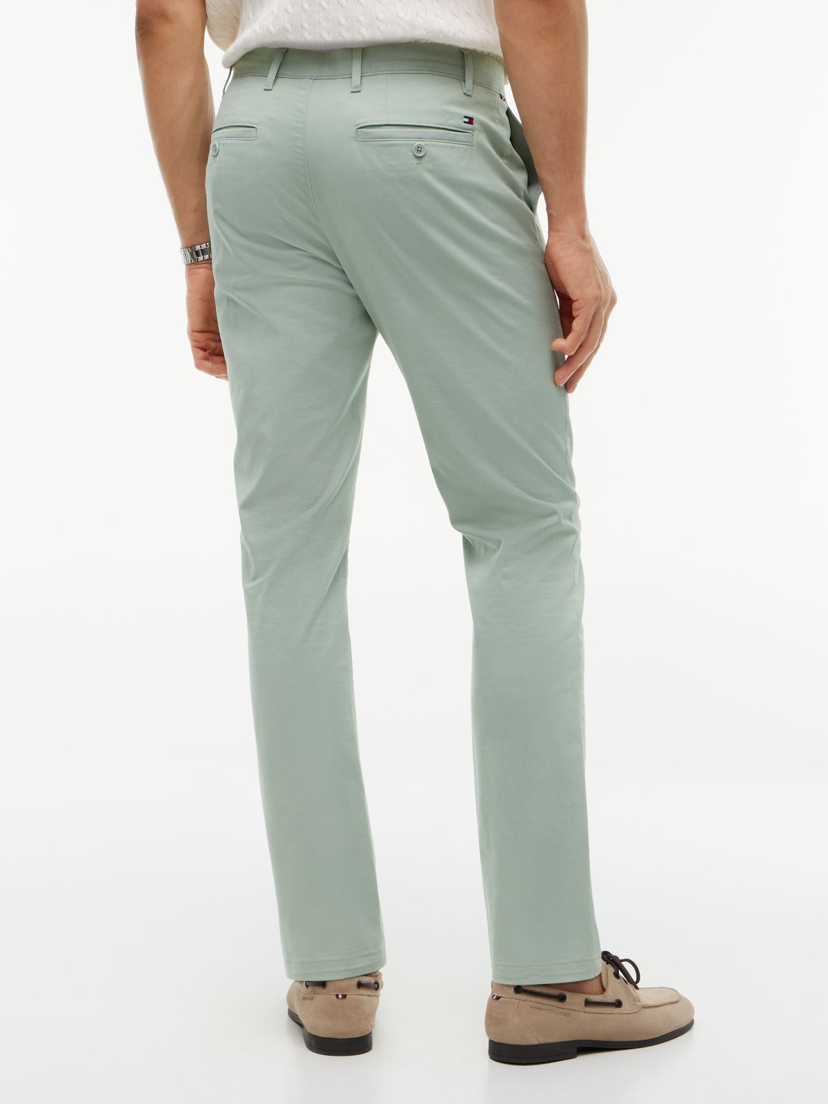 Denton Slim Straight Leg Twill Chinos — Grey