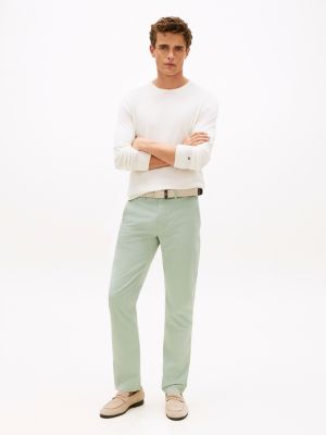 grey denton straight leg fit twill-chinos für herren - tommy hilfiger