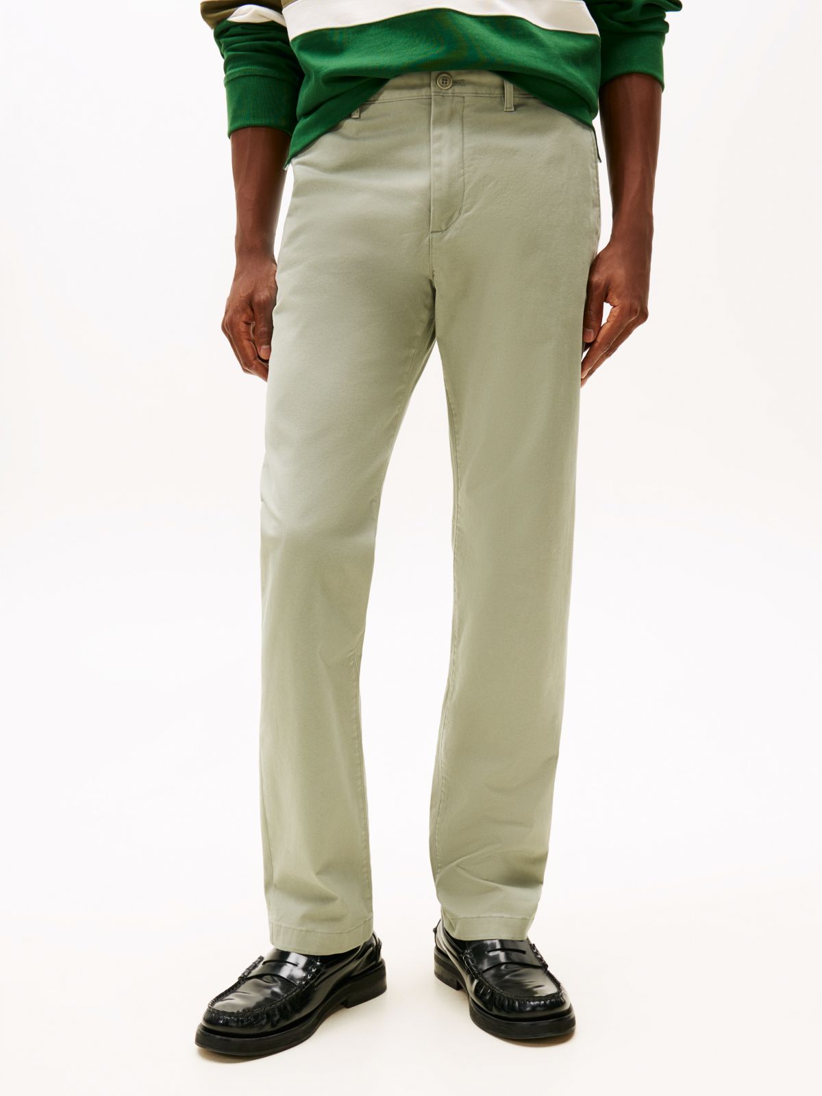 Denton Slim Straight Leg Twill Chinos — Green