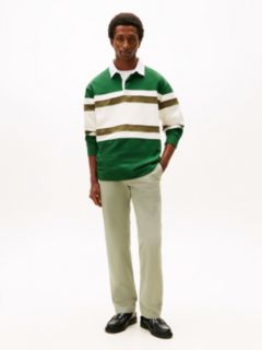 Denton Slim Straight Leg Twill Chinos — Green 1
