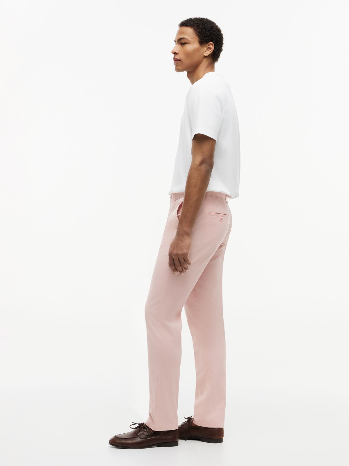 Denton Slim Straight Leg Twill Chinos — Pink