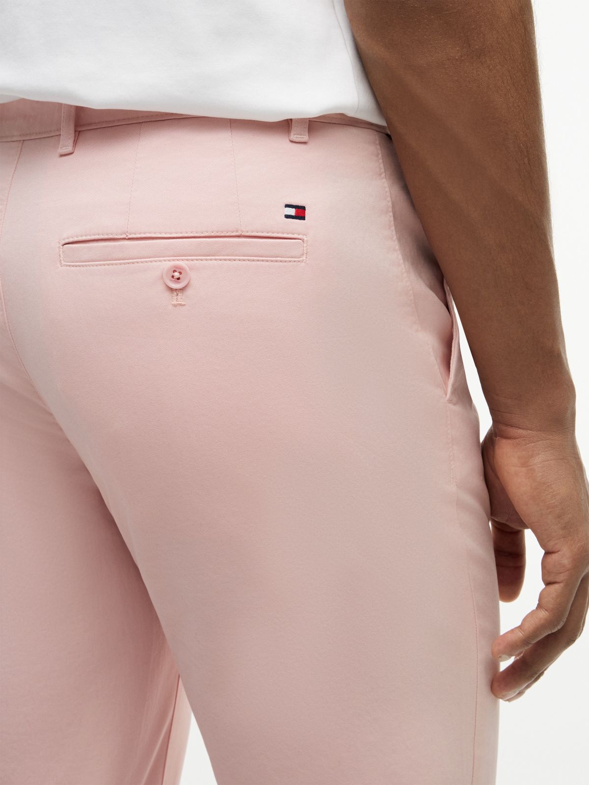 Denton Slim Straight Leg Twill Chinos — Pink