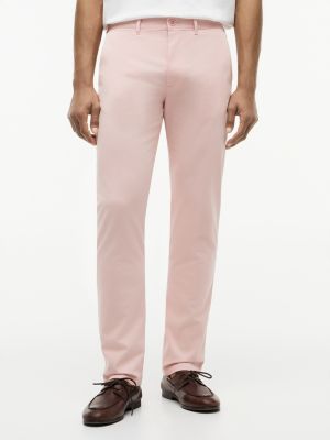 chino droit denton en sergé pink pour hommes tommy hilfiger