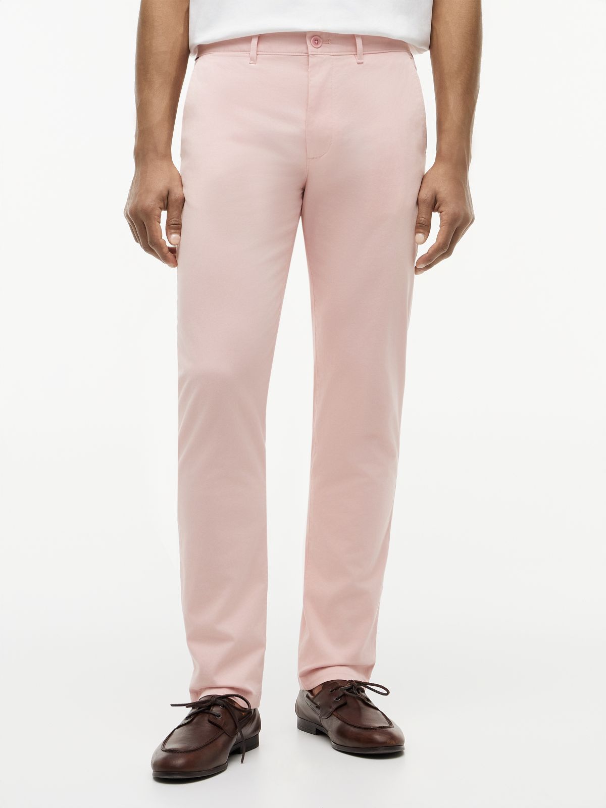 Denton Slim Straight Leg Twill Chinos — Pink