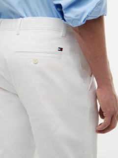 Denton Slim Straight Leg Twill Chinos — White 3