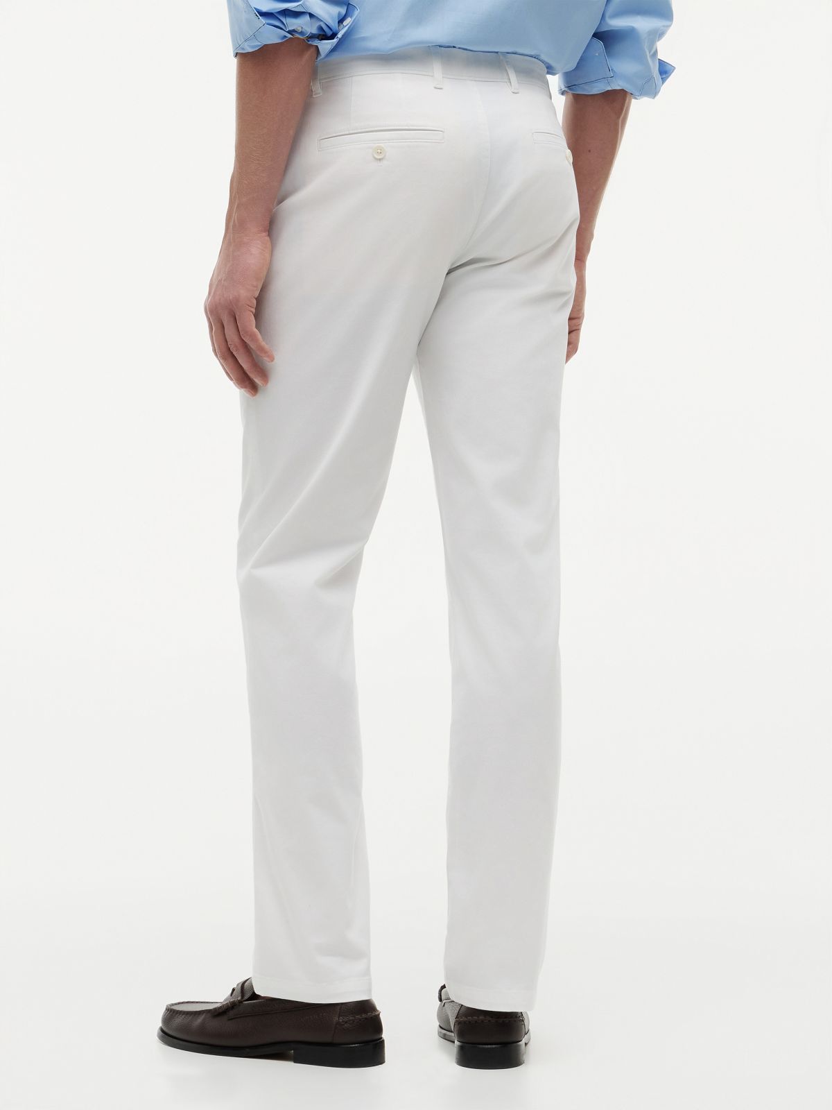 Denton Slim Straight Leg Twill Chinos — White