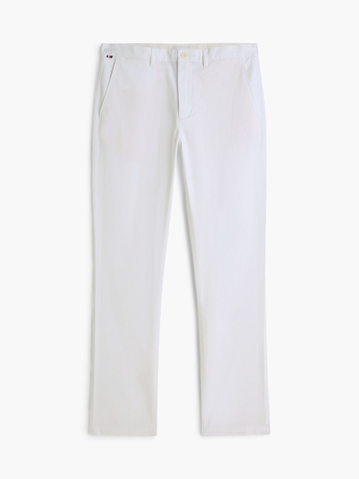 Denton Slim Straight Leg Twill Chinos — White