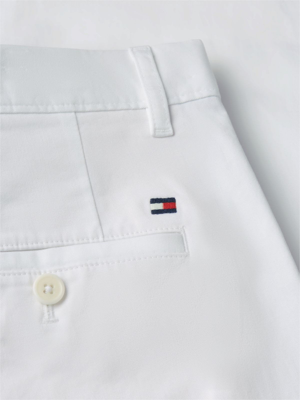 Denton Slim Straight Leg Twill Chinos — White