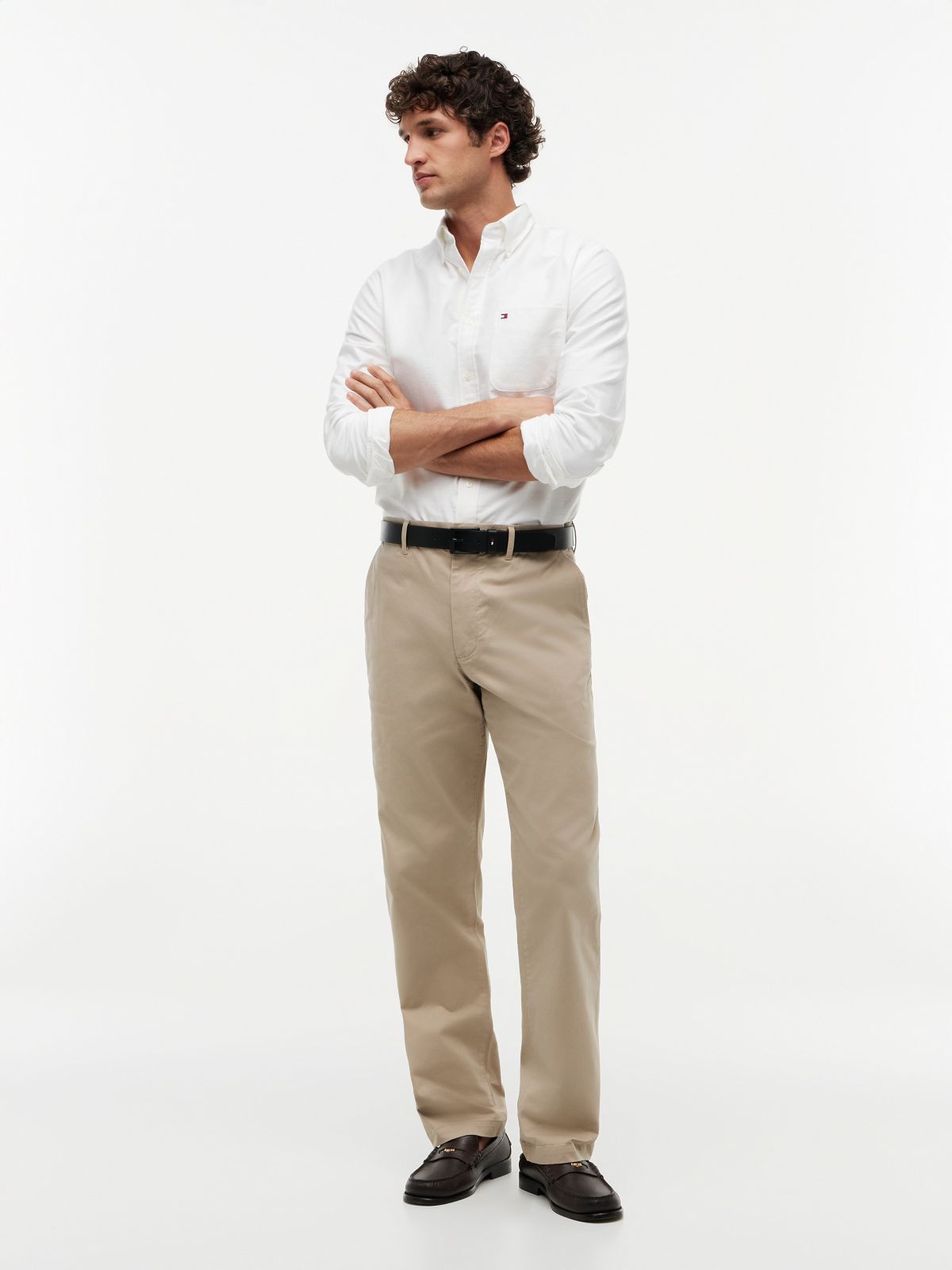 Dover Regular Straight Leg Twill Chinos — Khaki