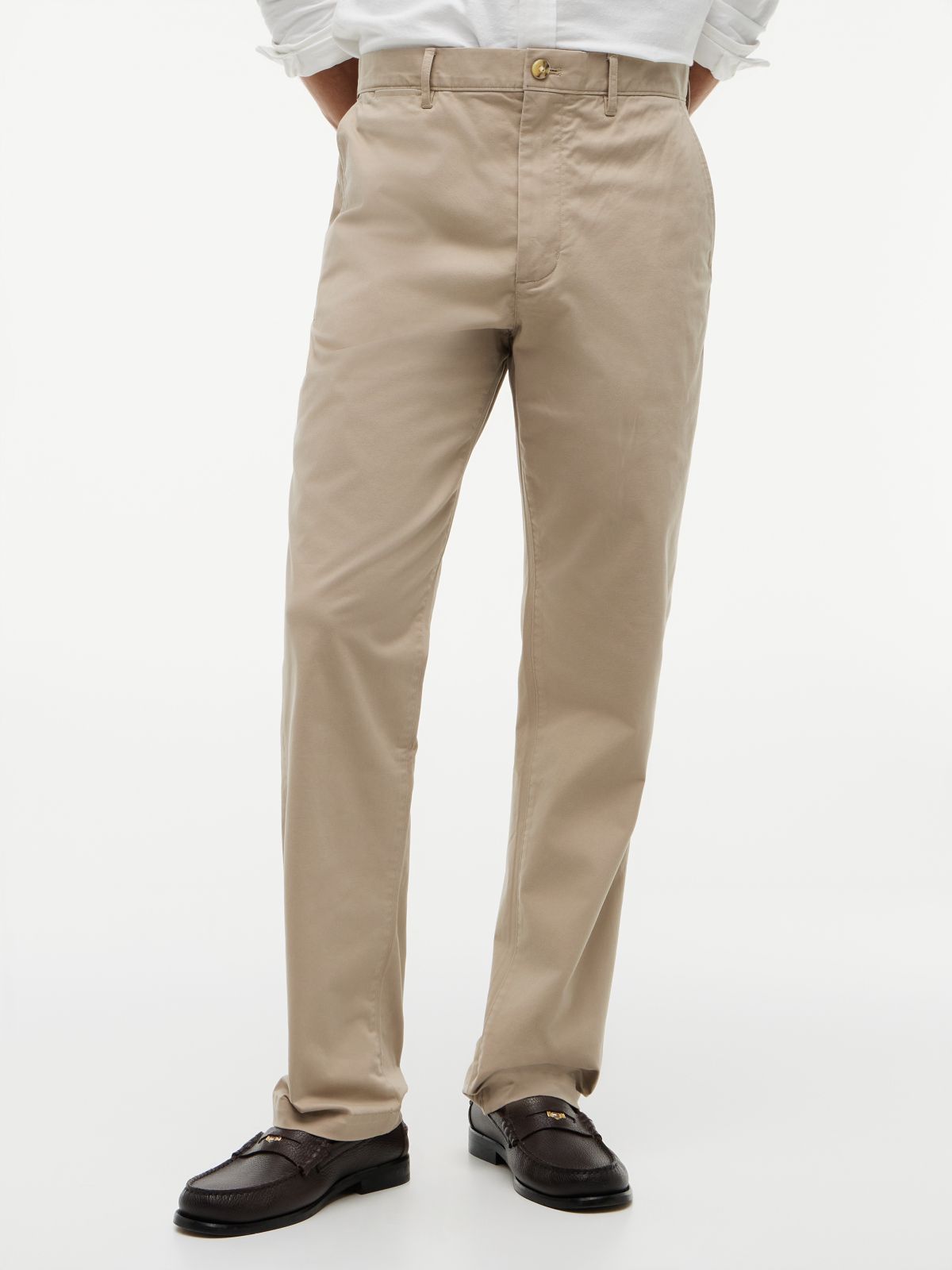Dover Regular Straight Leg Twill Chinos — Khaki