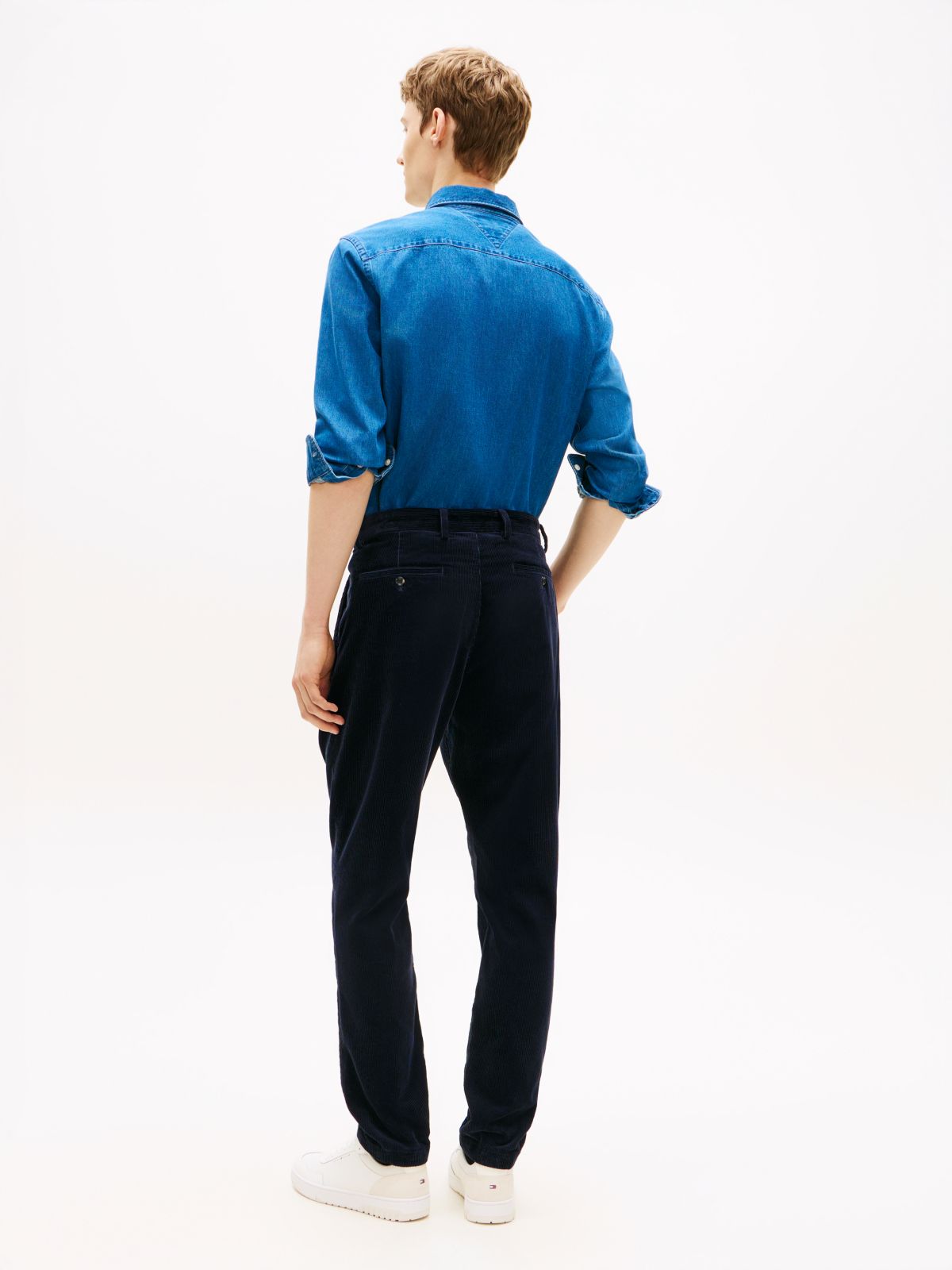 Harlem Pleated Tapered Corduroy Chinos — Black