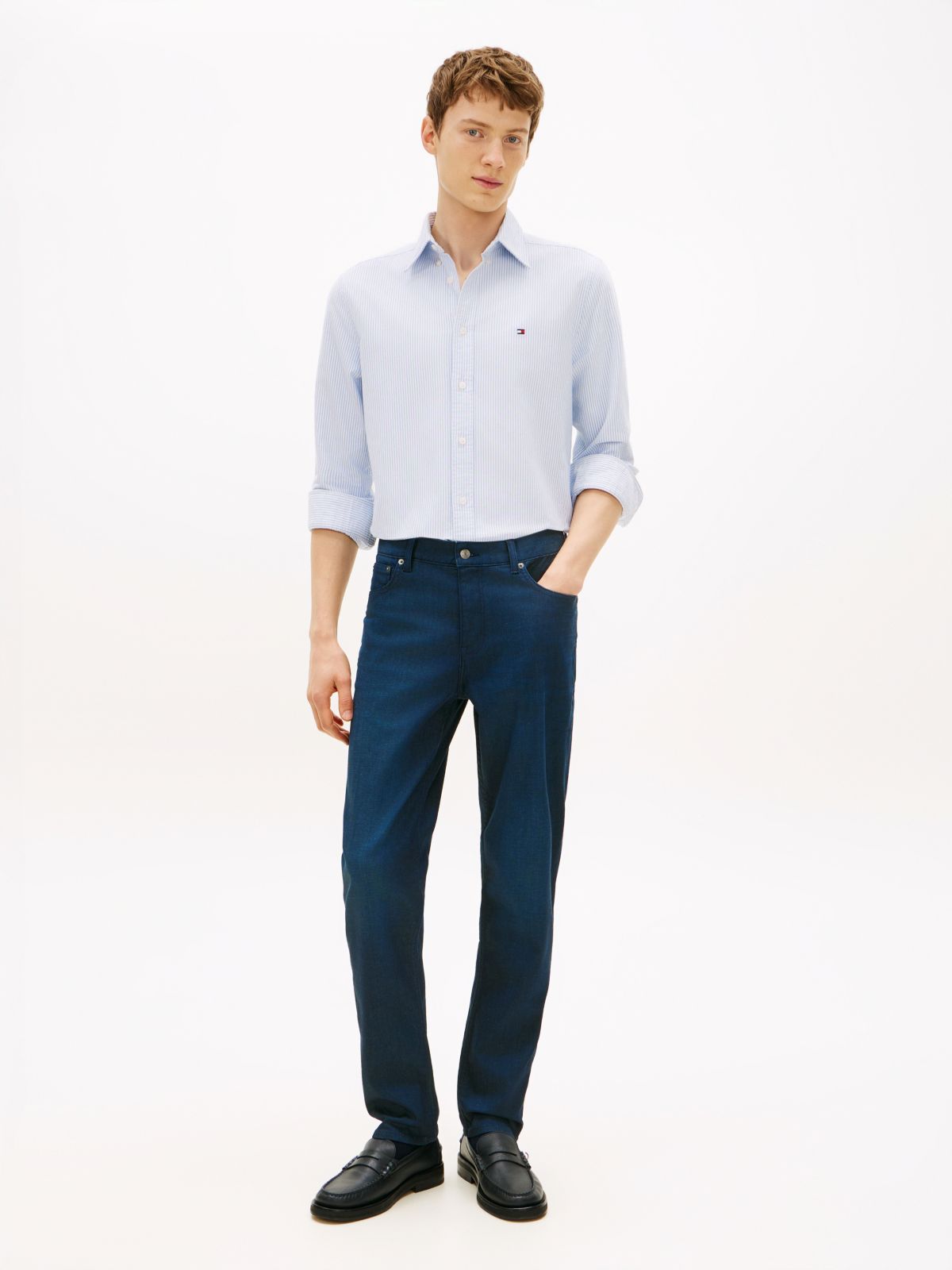 Denton Faded Straight Jeans — Blue