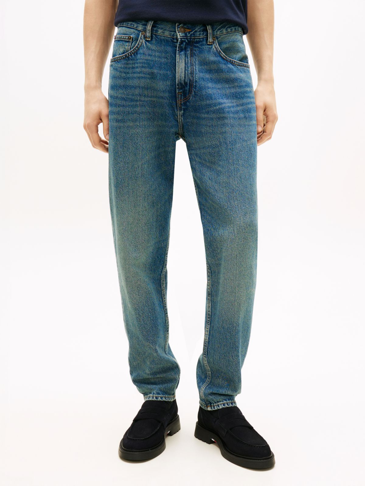 Harlem Whiskered Tapered Leg Jeans — Blue