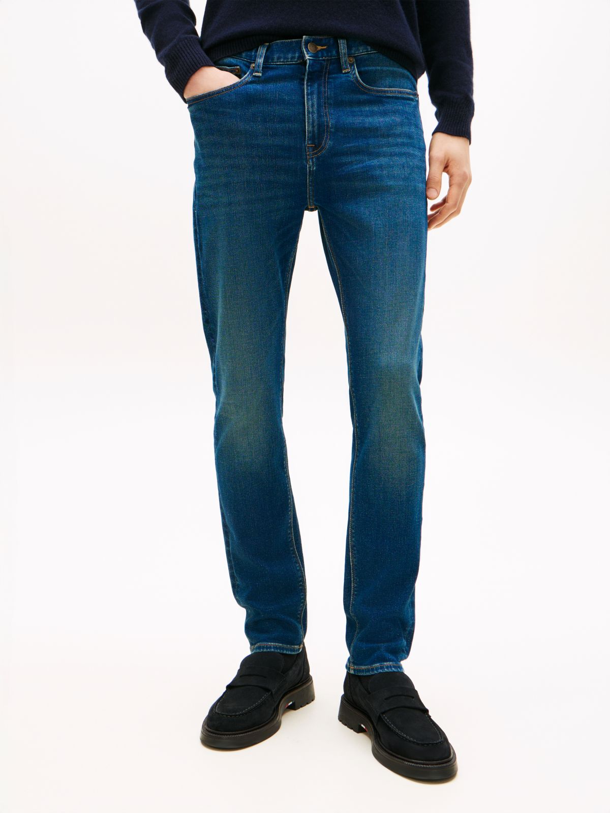Bleecker Whiskered Slim Jeans — Blue