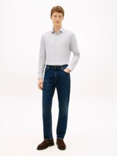 Whiskered Regular Straight Leg Jeans — Blue 1