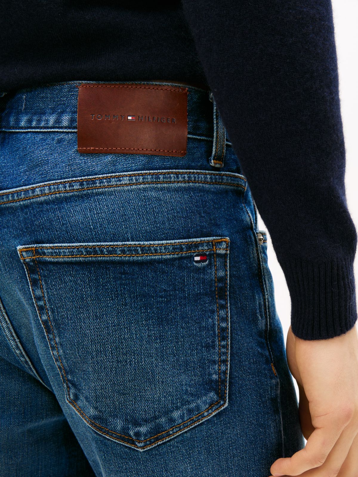 Denton Faded Straight Jeans — Blue