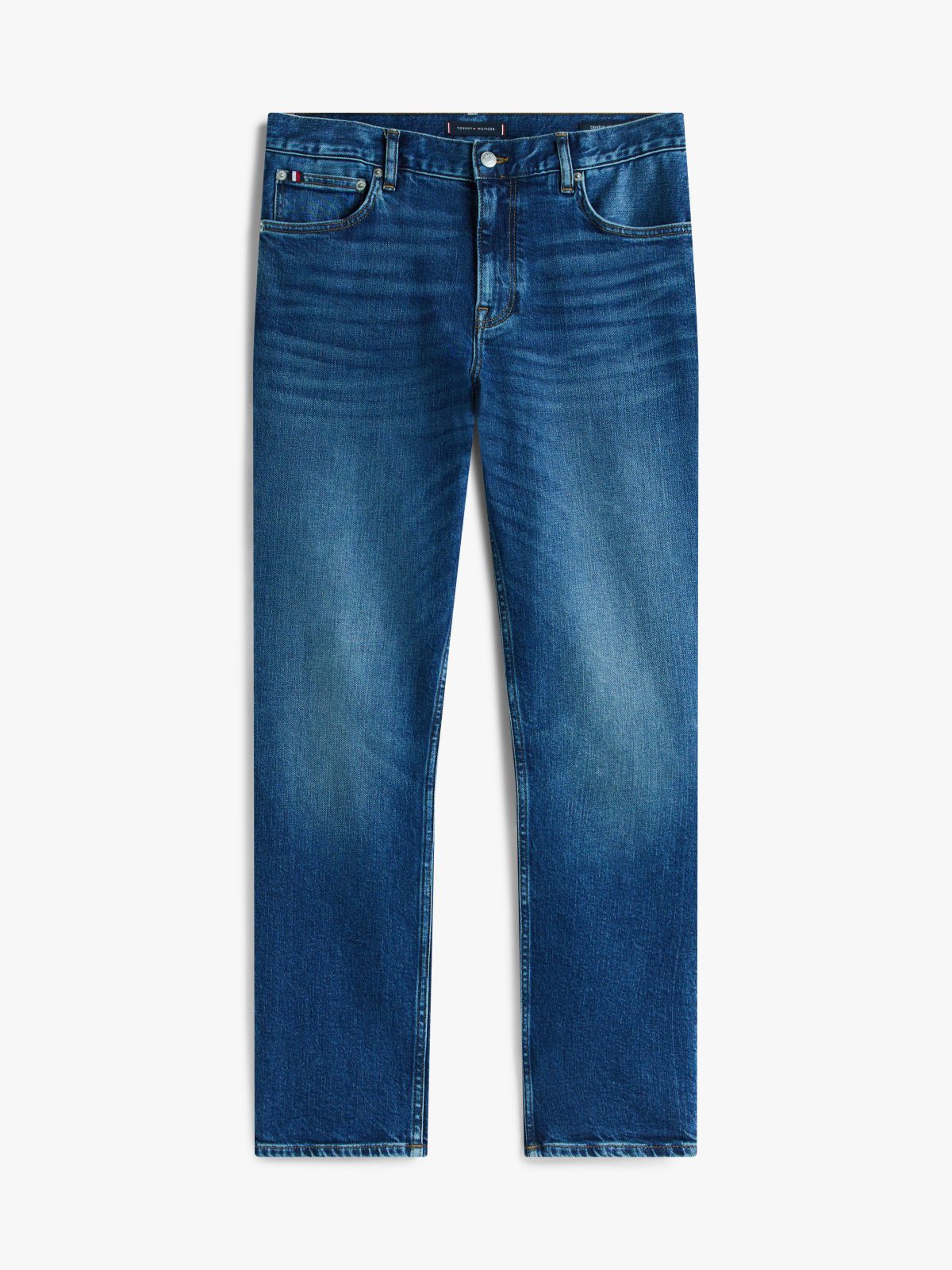 Denton Faded Straight Jeans — Blue