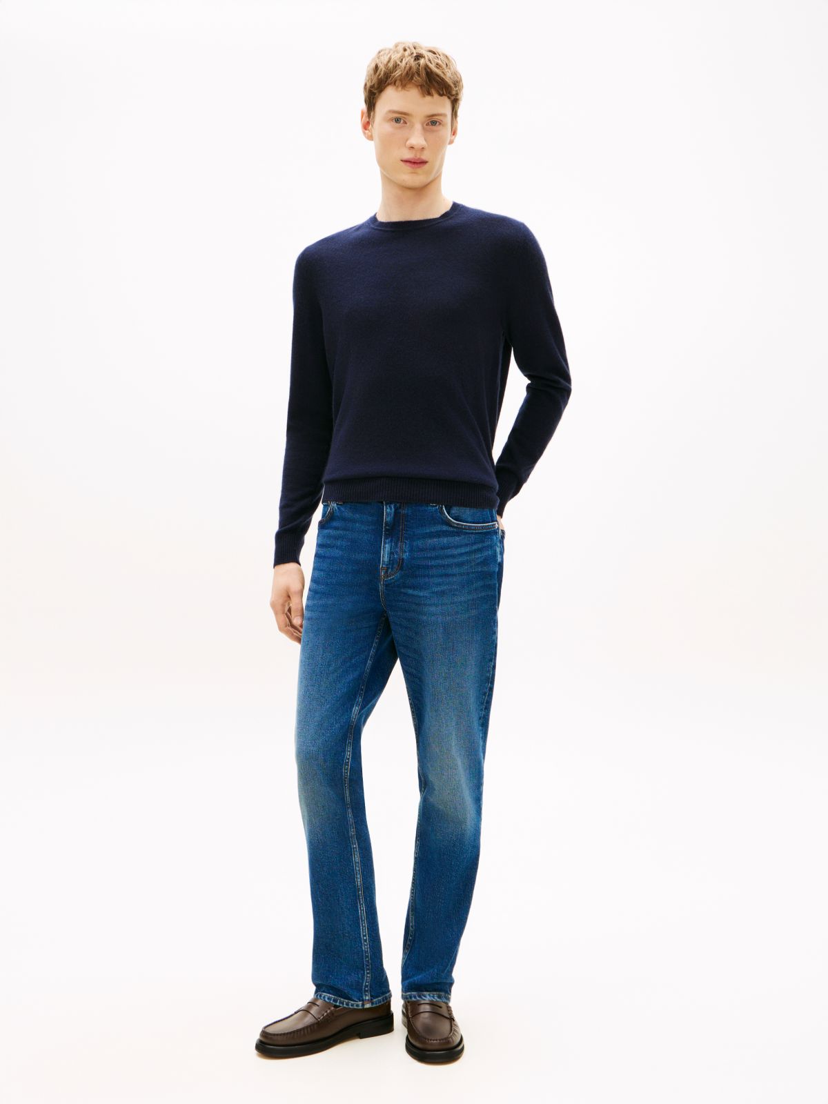 Denton Faded Straight Jeans — Blue