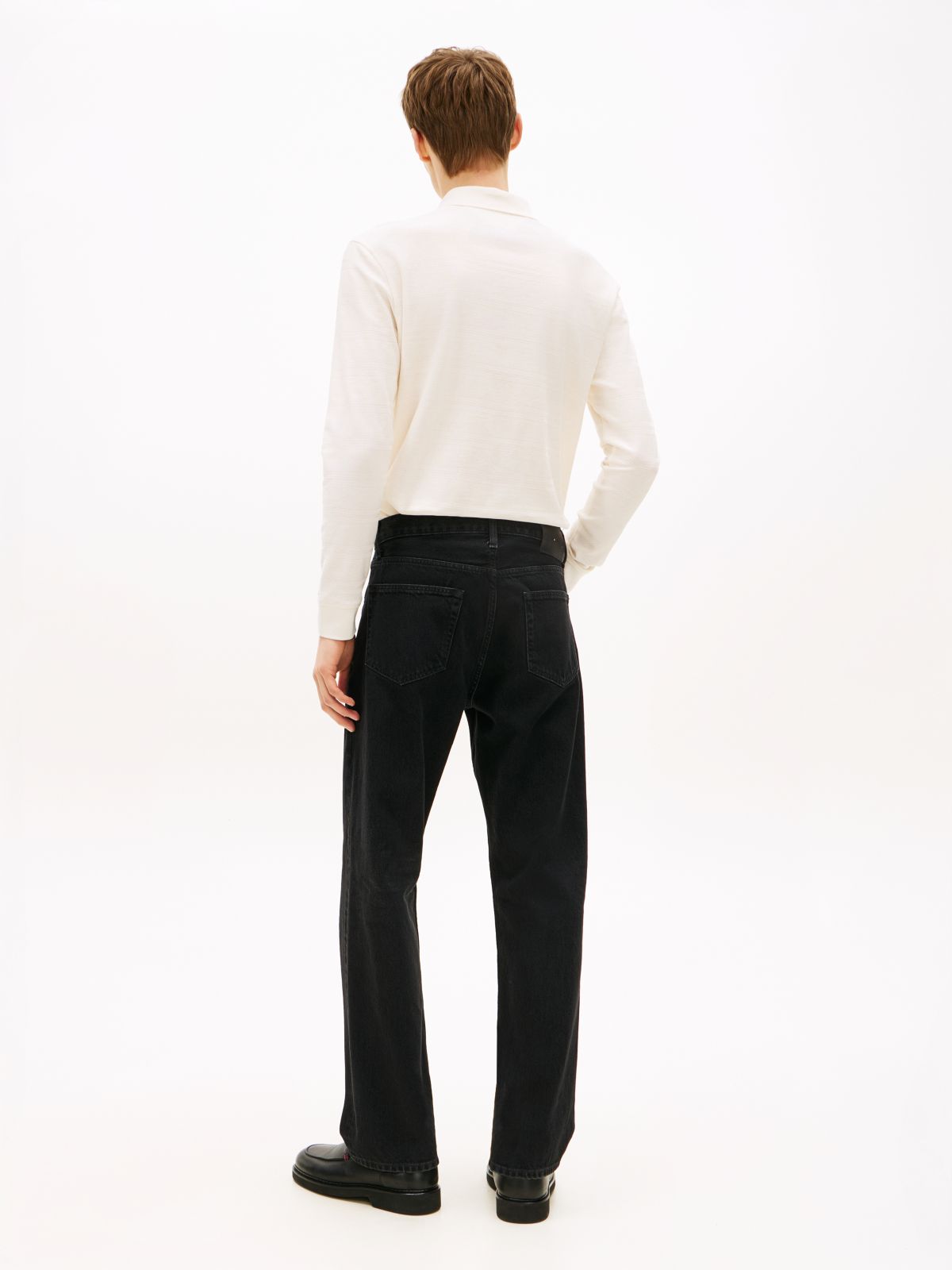 Black Relaxed Straight Leg Jeans — Black