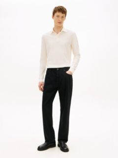 Black Relaxed Straight Leg Jeans — Black 1