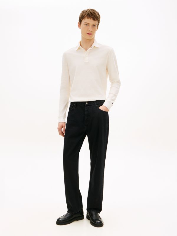 Black Relaxed Straight Leg Jeans — Black