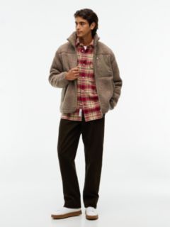 Teddy Fleece Zip-Thru Sweatshirt — Brown 2
