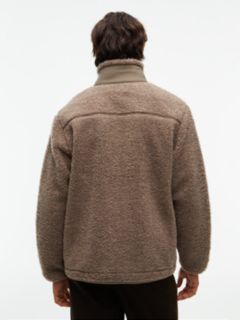 Teddy Fleece Zip-Thru Sweatshirt — Brown 5