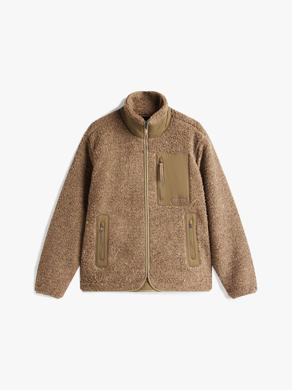 Teddy Fleece Zip-Thru Sweatshirt — Brown