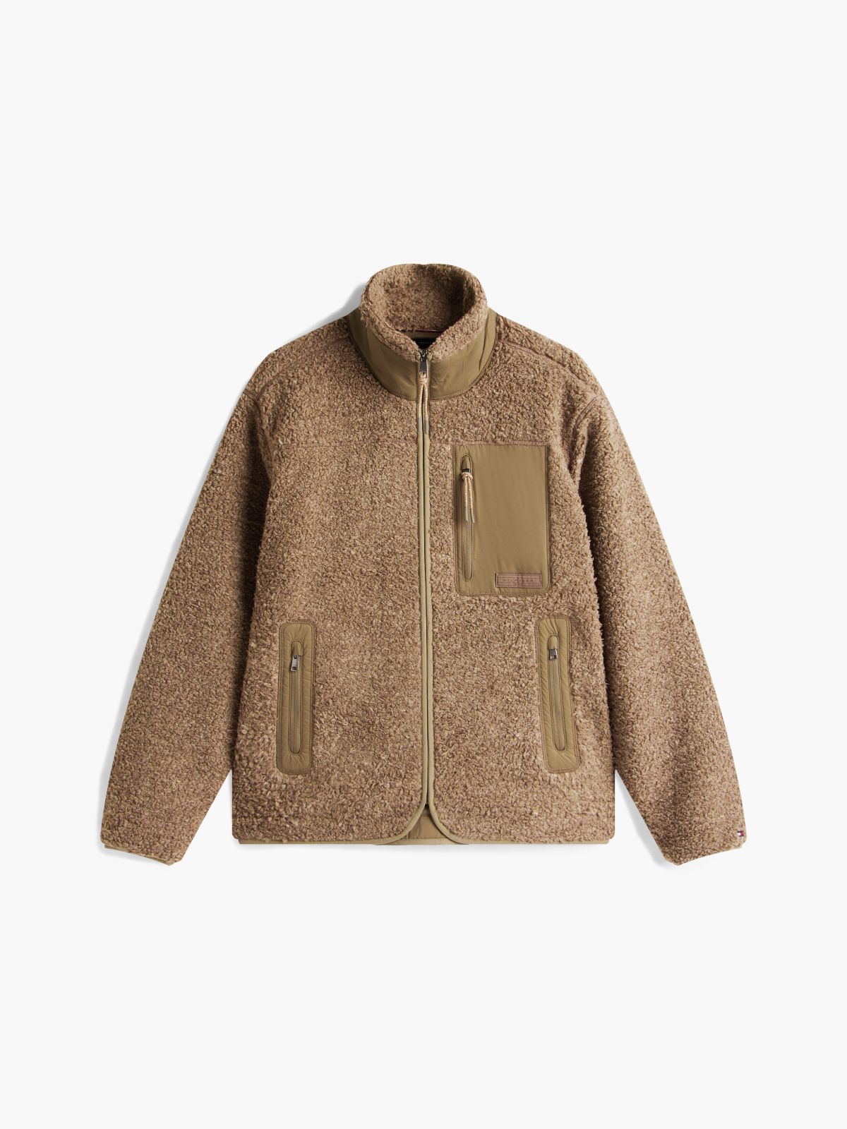 Teddy Fleece Zip-Thru Sweatshirt — Brown