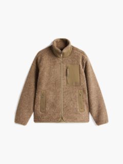 Teddy Fleece Zip-Thru Sweatshirt — Brown 7