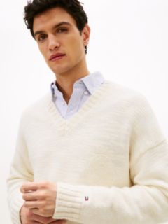 Wool Blend V-Neck Jumper — Beige 2