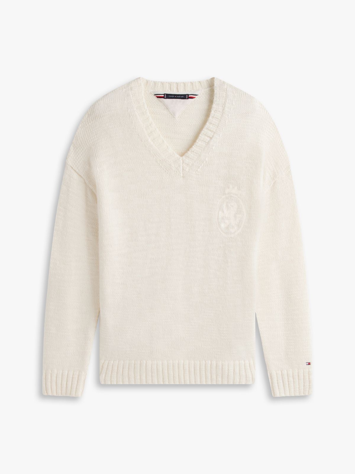 Wool Blend V-Neck Jumper — Beige