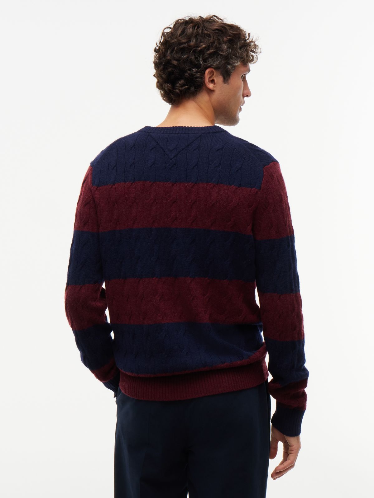 Pure Lambswool Cable Knit Jumper — Blue