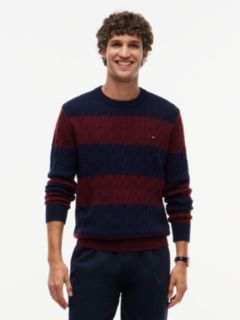 Pure Lambswool Cable Knit Jumper — Blue 1