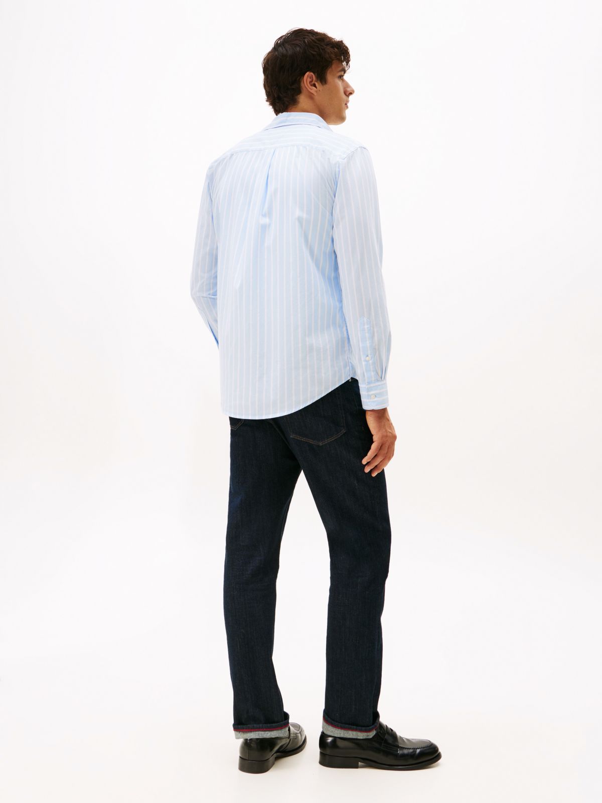TH Flex Regular Fit Stripe Shirt — Blue