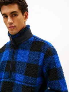 Teddy Check Quarter-Zip Jumper — Blue 2