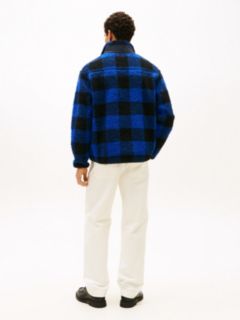 Teddy Check Quarter-Zip Jumper — Blue 4