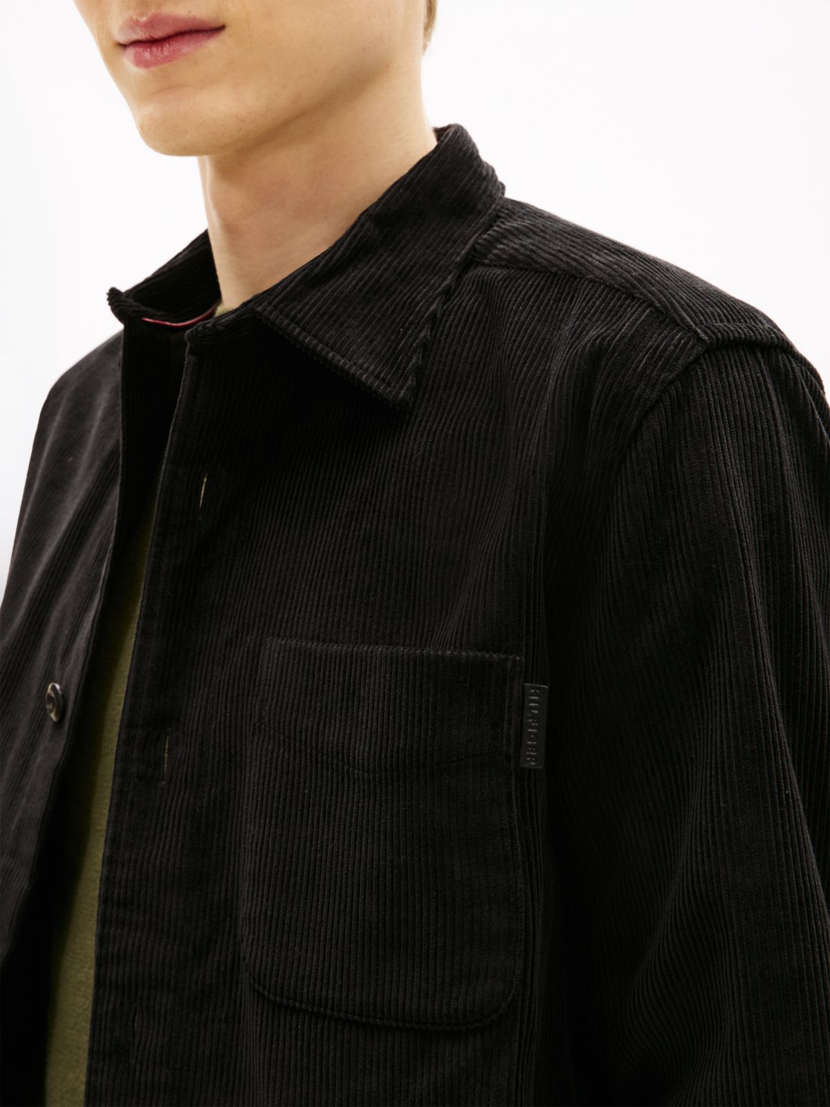 Relaxed Corduroy Overshirt — Black