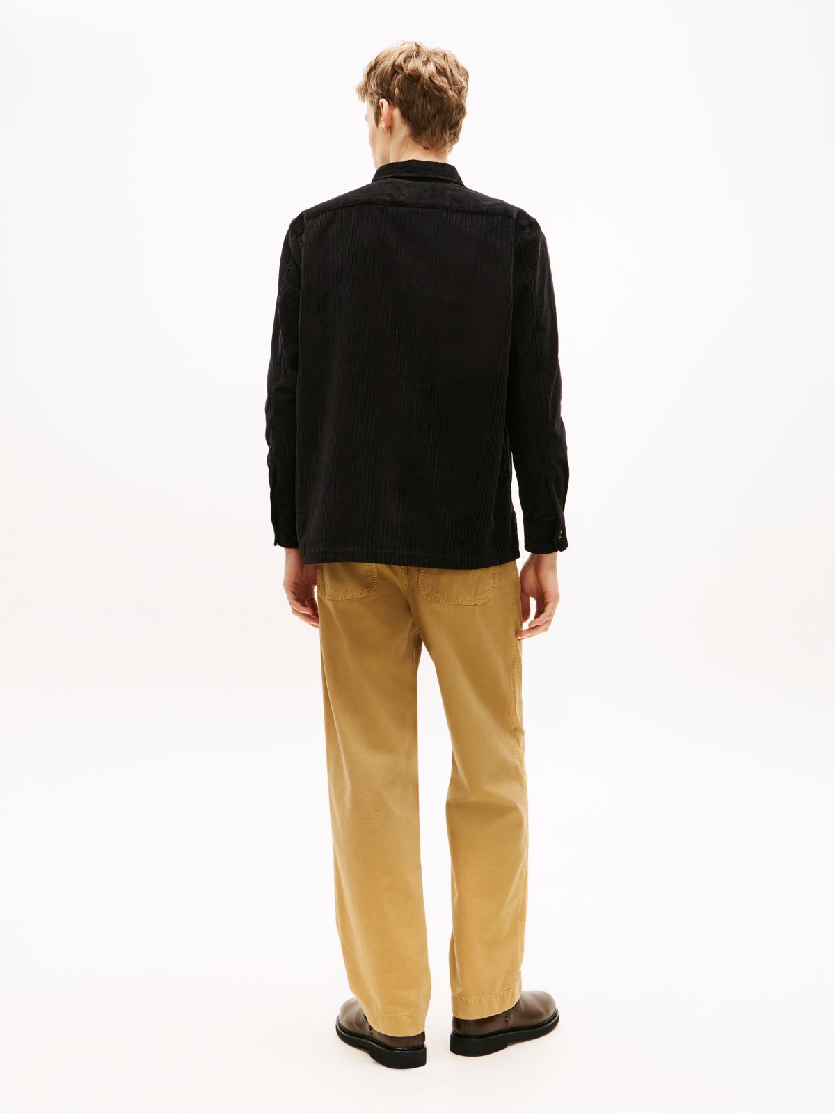 Relaxed Corduroy Overshirt — Black