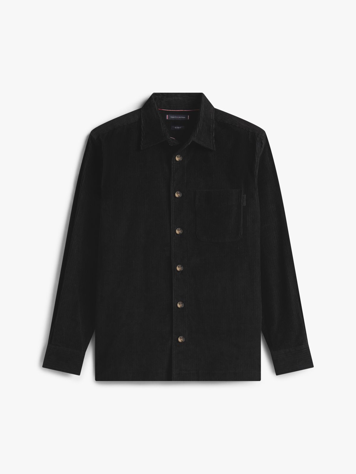Relaxed Corduroy Overshirt — Black