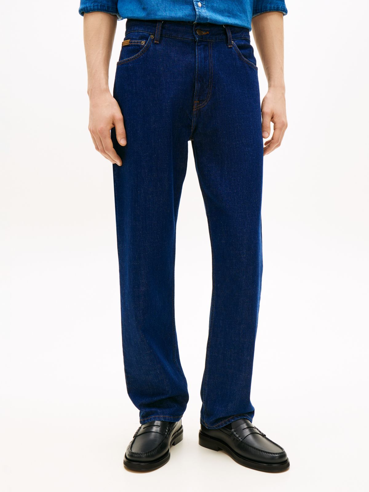 Relaxed Straight Leg Jeans — Blue